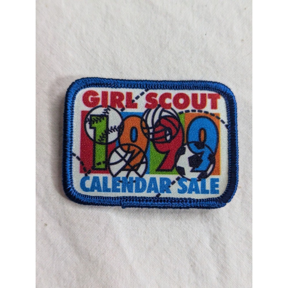 Vintage 1999 Girl Scout Calendar SALE‎ embroidered edge patch